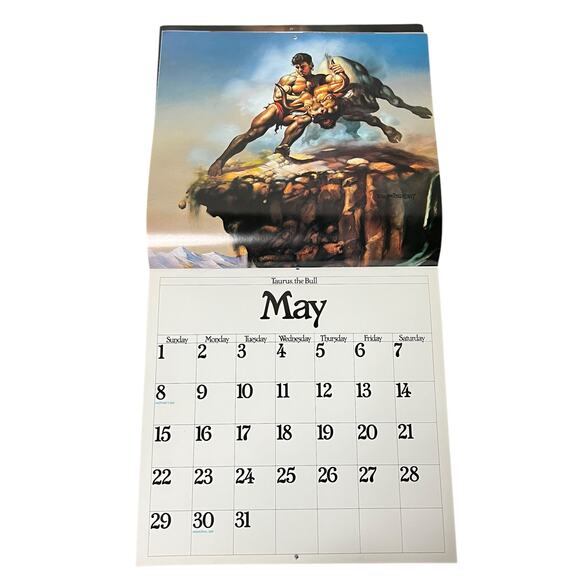 1988 Boris Vallejo Fantasy Zodiac Calendar same dates again in leap year 2044 - Picture 6 of 15
